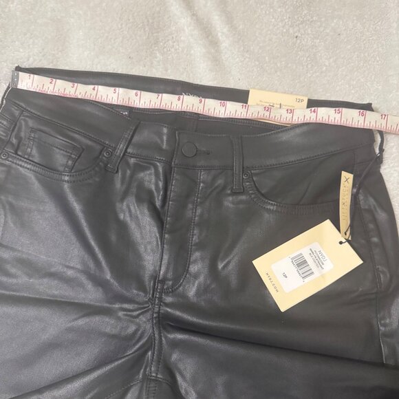NYDJ Marilyn Straight Black Coated Jeans Lift Tuck Technology 12P stretch zip - Picture 11 of 16